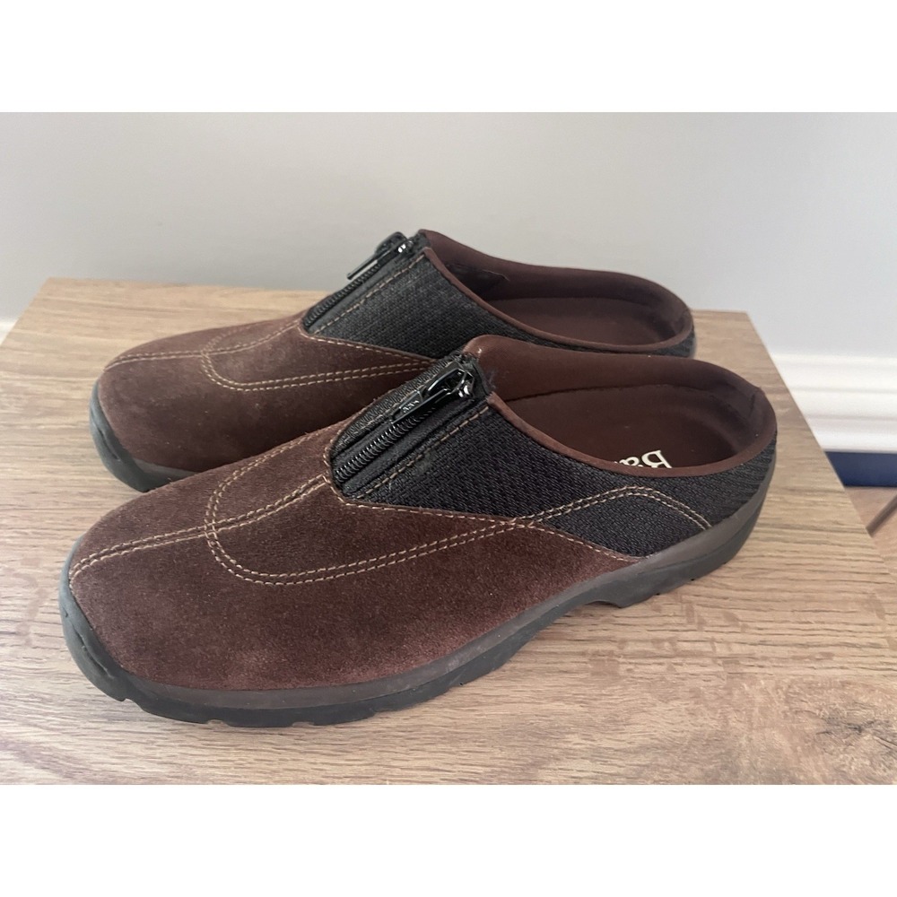 Womens 6.5 GH Bass Brown Suede Leather Slip On Clogs Mule Slides‎ Outdoor O1